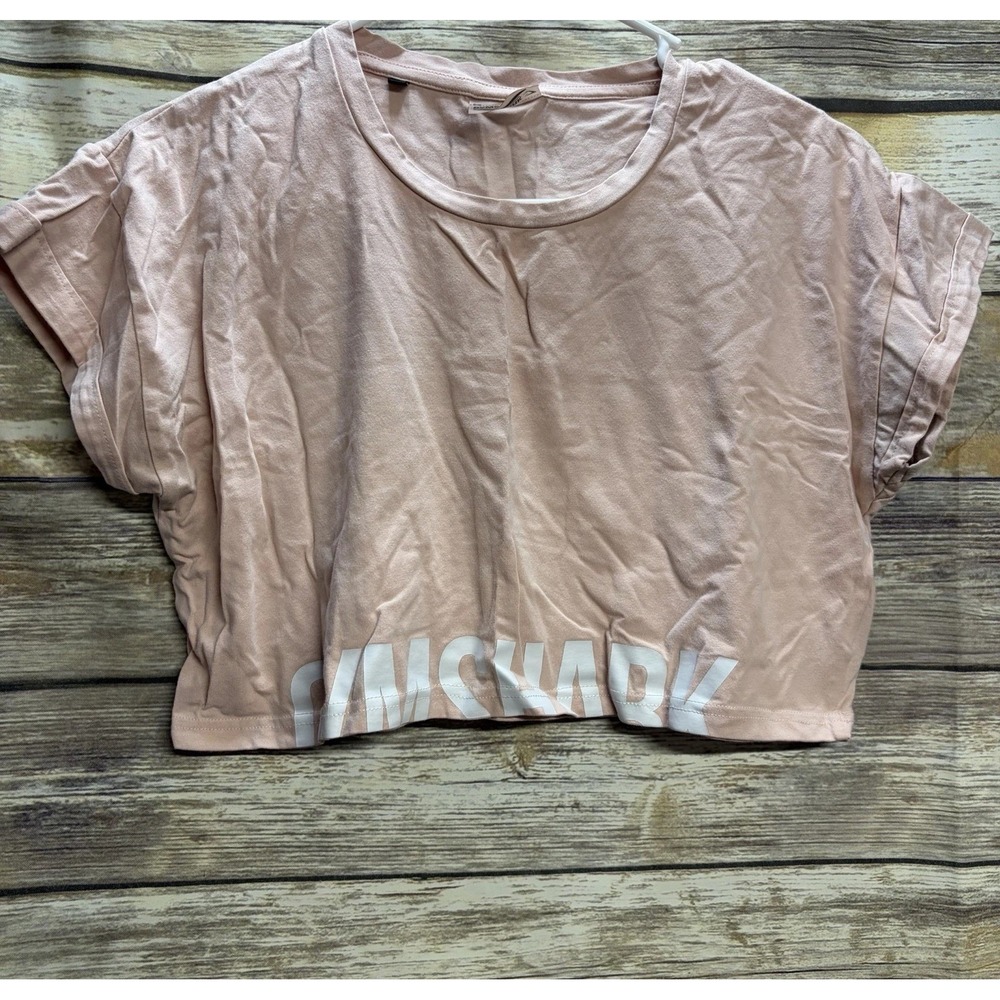 Gymshark Cotton Cropped Fraction Crop Top Pink Women's Medium Gym Athletic
